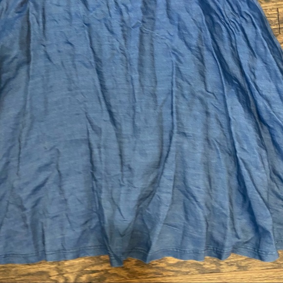 Jessica London Blue Vintage Boho Y2K V-Neck Chambray Fit & Flare Dress - Picture 2 of 10